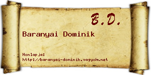 Baranyai Dominik névjegykártya